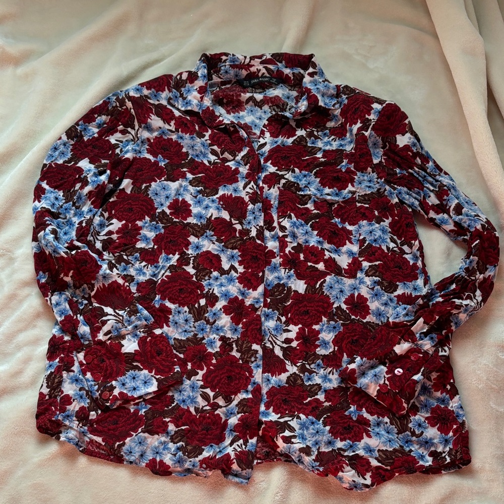 Zara Floral Long Sleeve Top